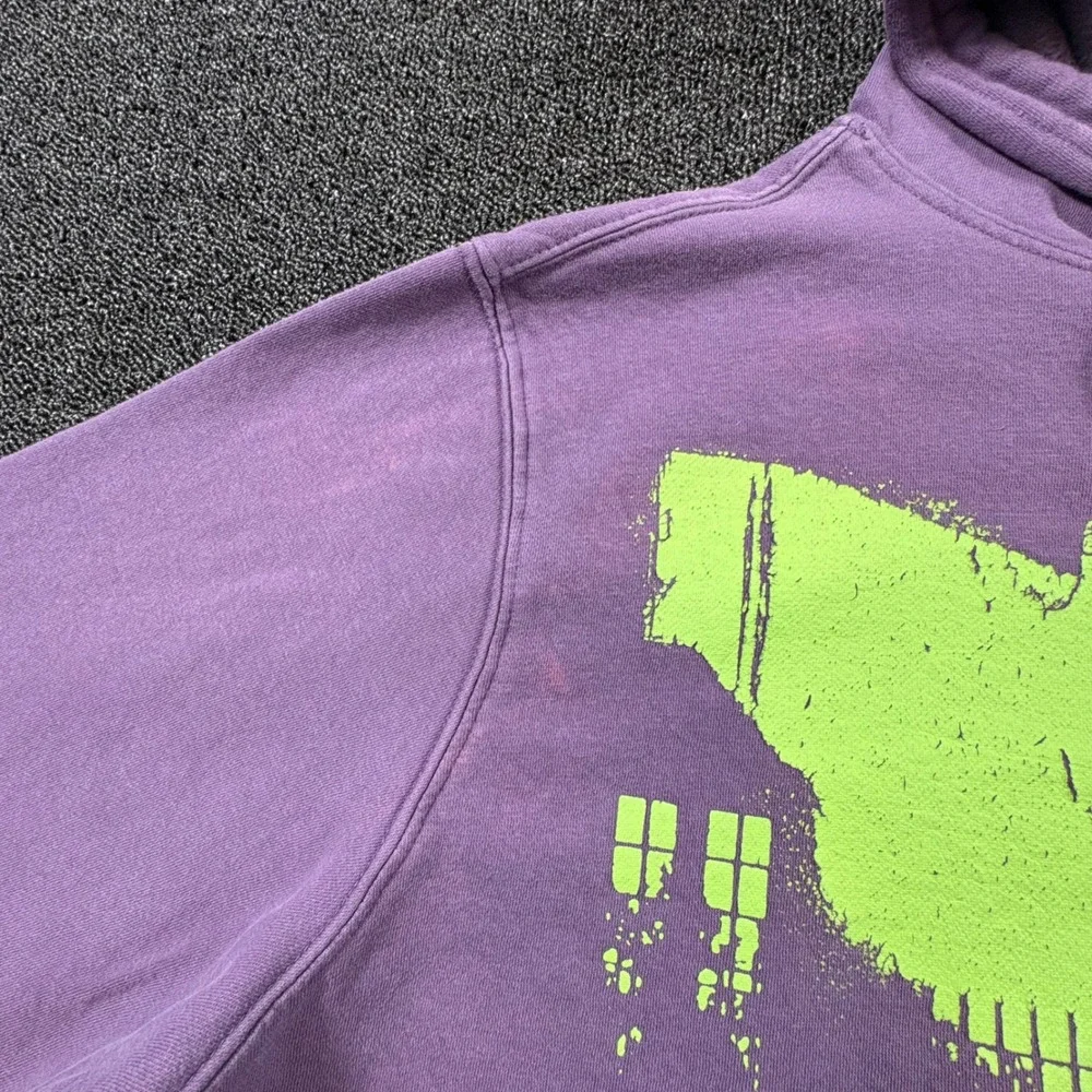 The Exorcist Movie Pullover Hoodie Men's L Purple Black Dip Dye Classic Horror